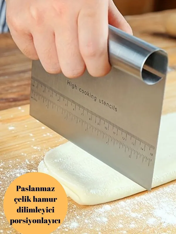 Paslanmaz Çelik Hamur Kesme ve Porsiyonlama Spatulası