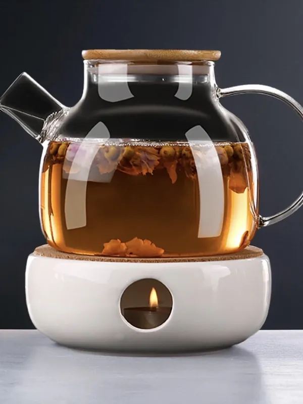 Isıya Dayanıklı Süzgeçli Borosilikat Cam Demlik 1000 ml
