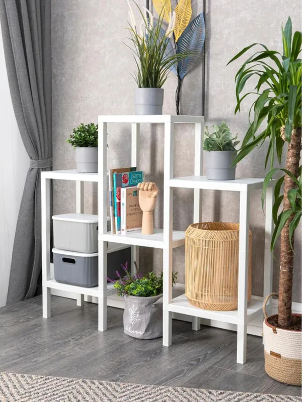 6 Katlı Modüler Raf, Kitaplık ve Çiçeklik