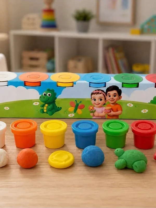 6'lı Renkli Oyun Hamuru Seti, Çocuklar İçin Eğitici