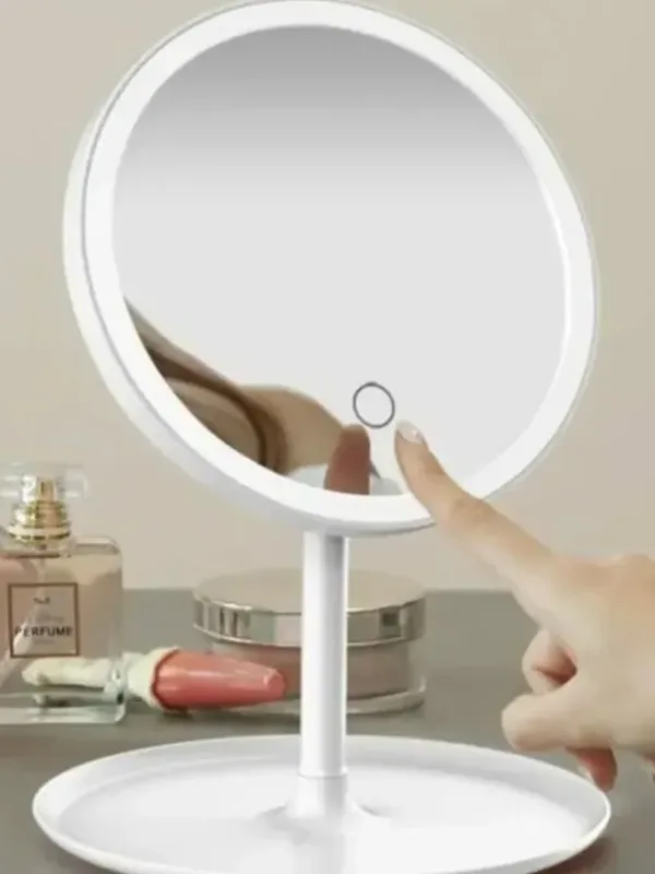 LED Işıklı Dokunmatik Makyaj Aynası Beyaz, 3 Mod