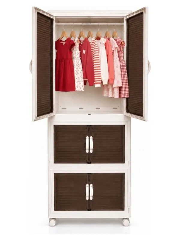 3 Katlı Tekerlekli Modüler Gardırop, Düzenleyici Dolap 220 L