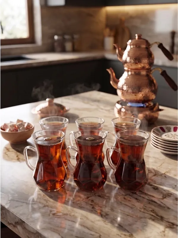6'lı Ayla Renkli Borosilikat Cam Bardak Seti 200 ml